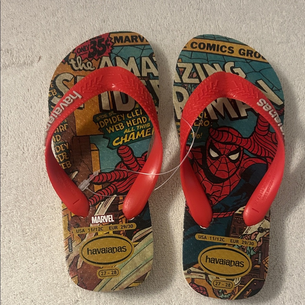 Havaianas Kids Amazing Spider-Man Flip Flops - Red